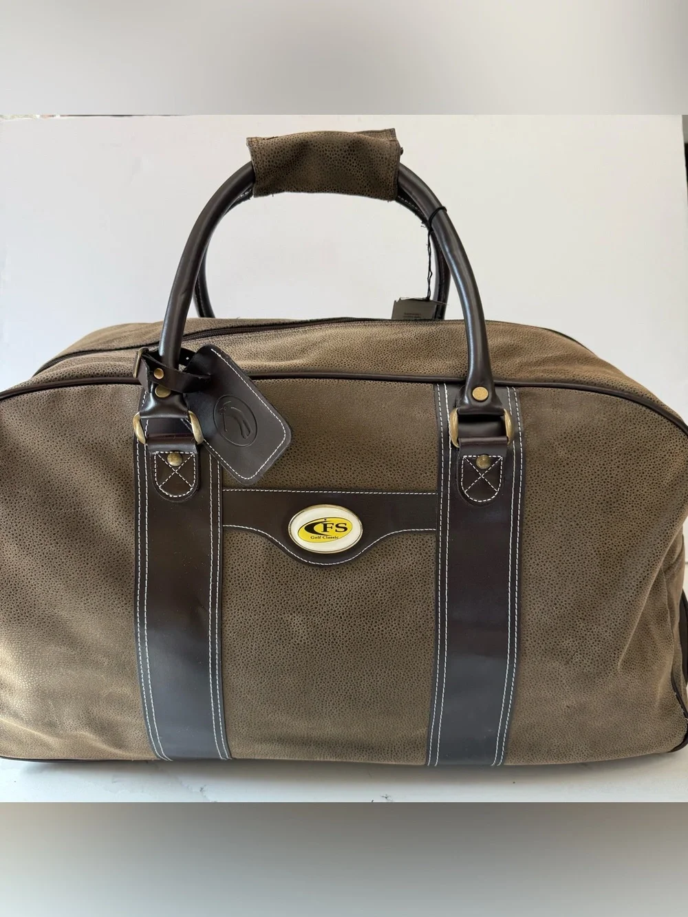 Sovrano Rolling Duffel Bag Brown Novohyde Wheeled Travel Weekender 24” Carry On